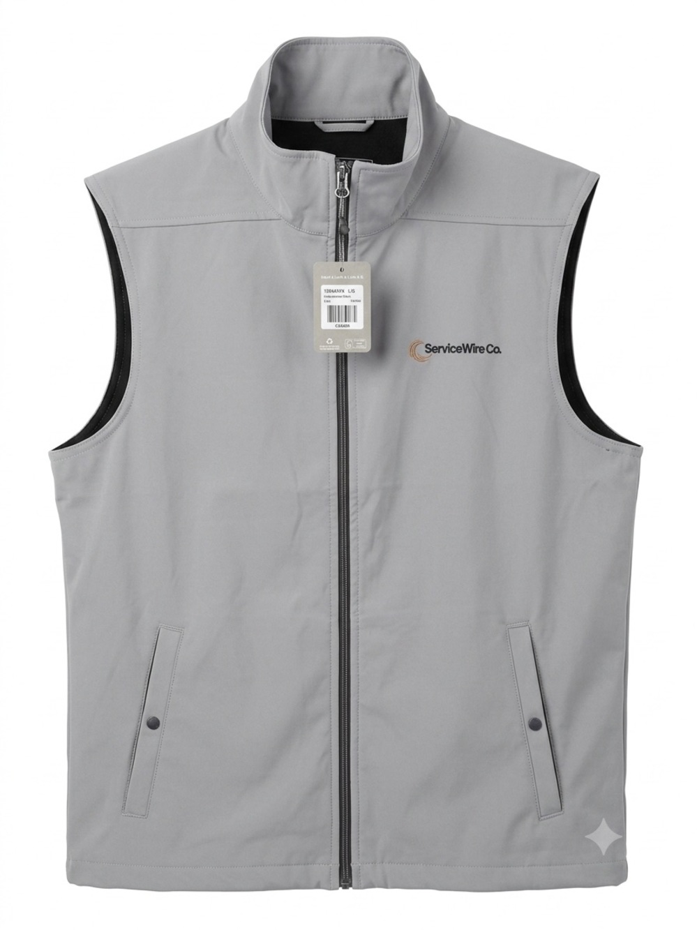 Men's Gray Softshell Vest with Zip